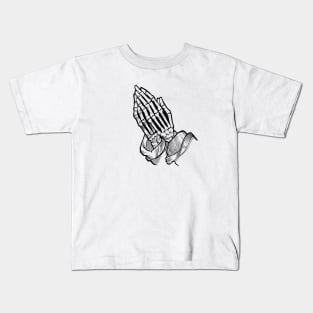 Praying skeleton Kids T-Shirt